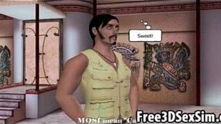 Sexy 3D cartoon lesbian hotties going at it together porn video